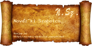 Nováki Szabolcs névjegykártya